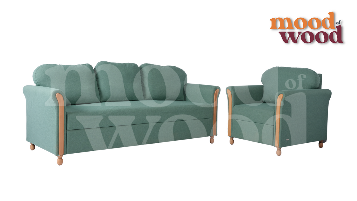 Super Soft Green Sofa Set By Mood Of Wood