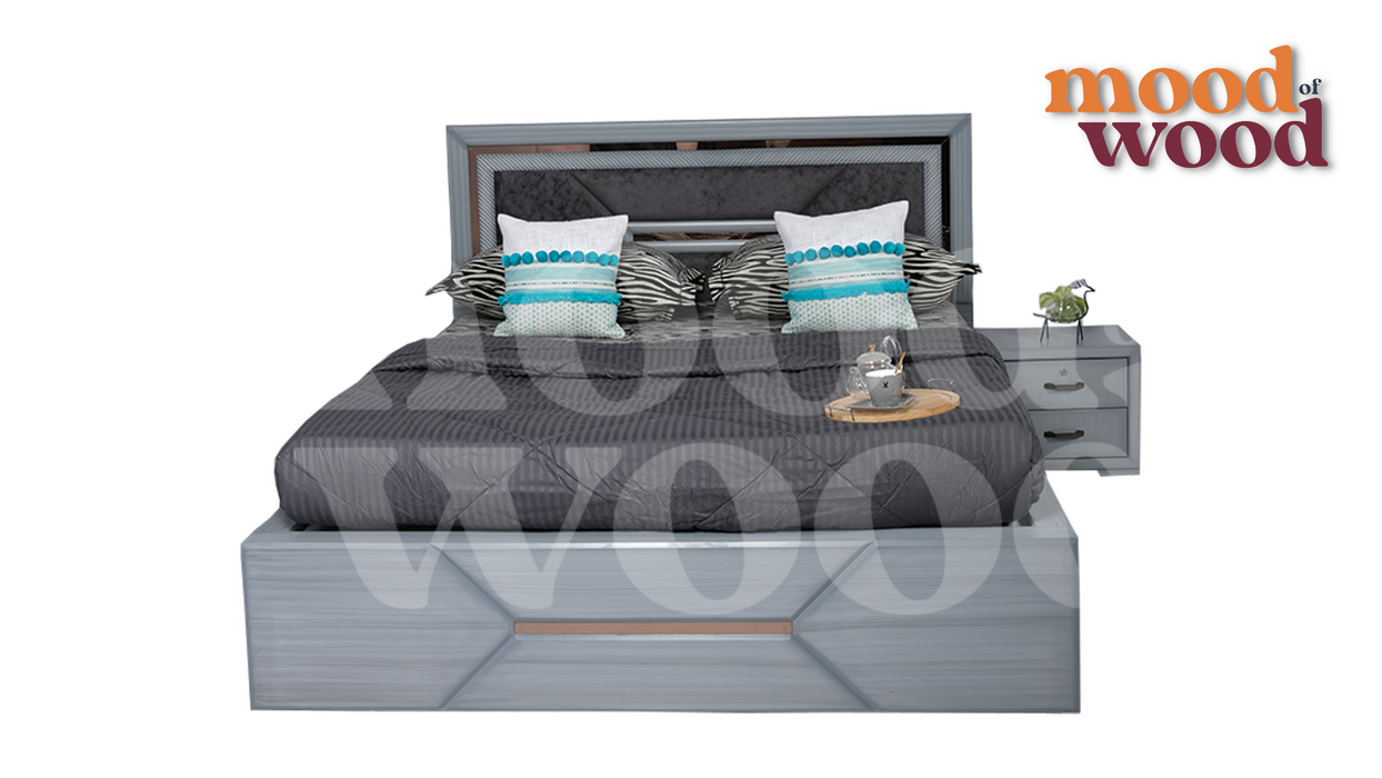 Osen King Size Bed Gray Colour By Mood Of Wood