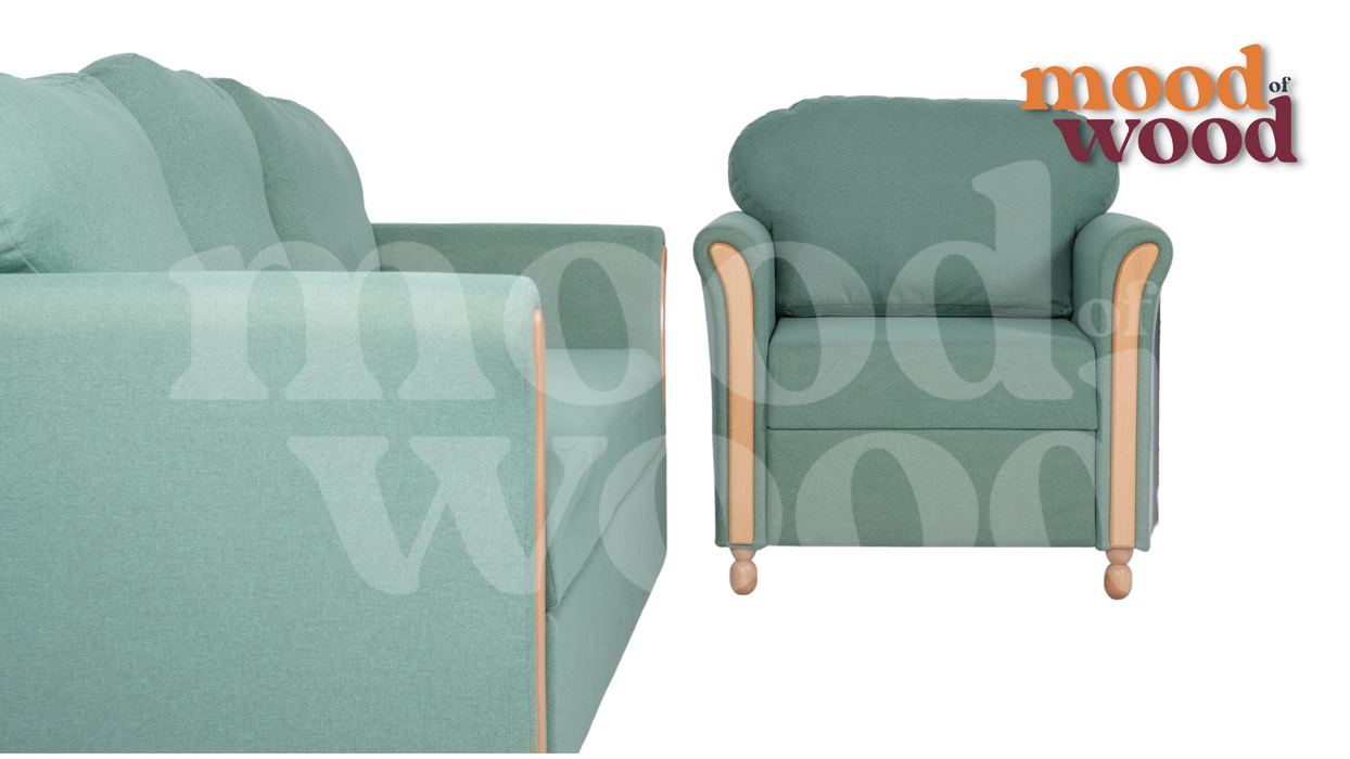 Super Soft Green Sofa Set By Mood Of Wood