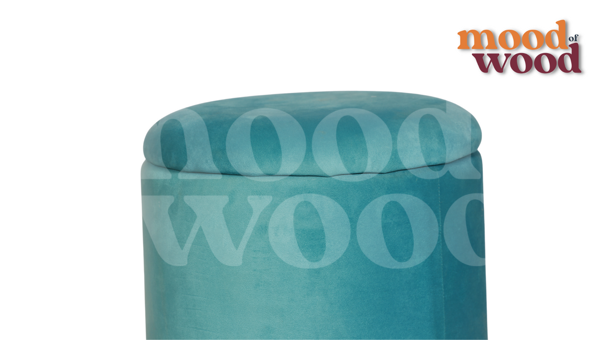 Blue Everly Quinn Pouffe By Mood Of Wood