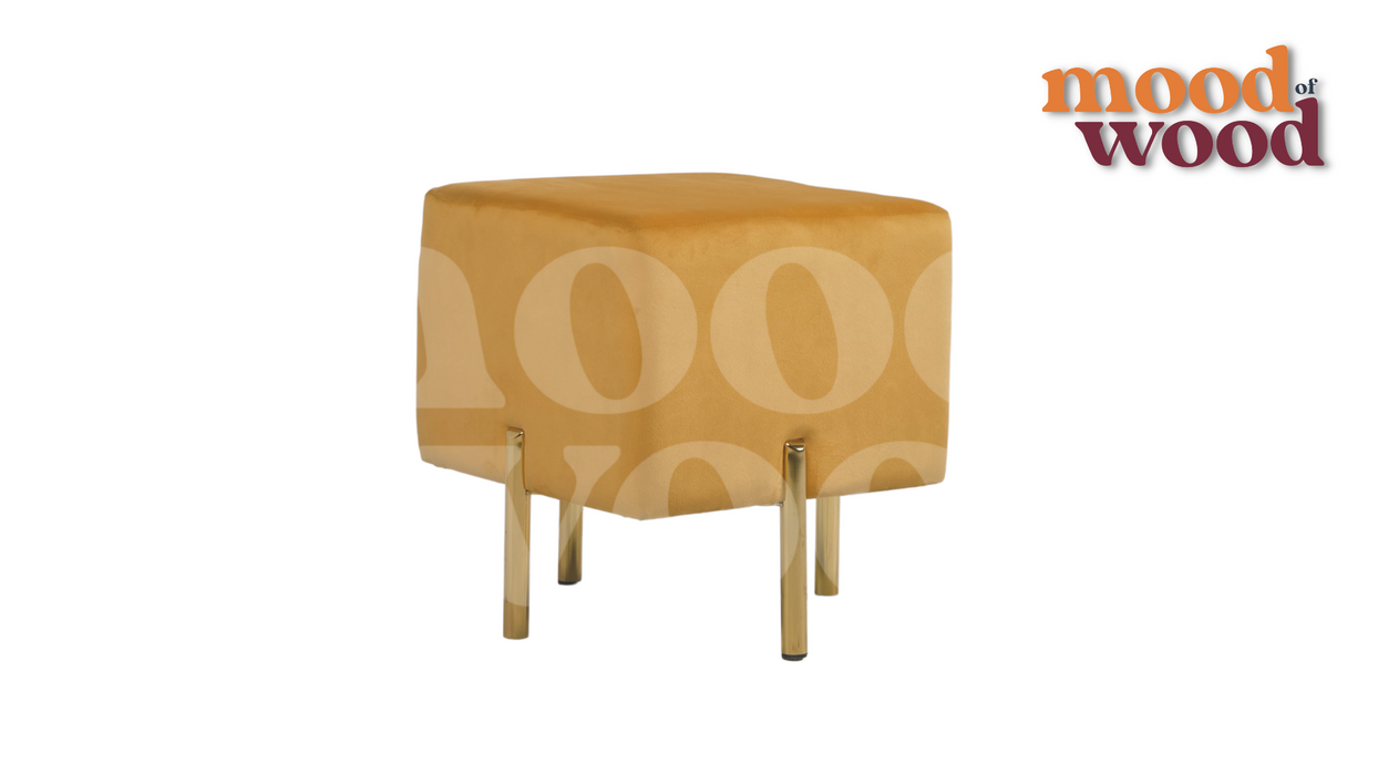 BRICKS Stool Yellow Colour Pouffe By Mood Of Wood