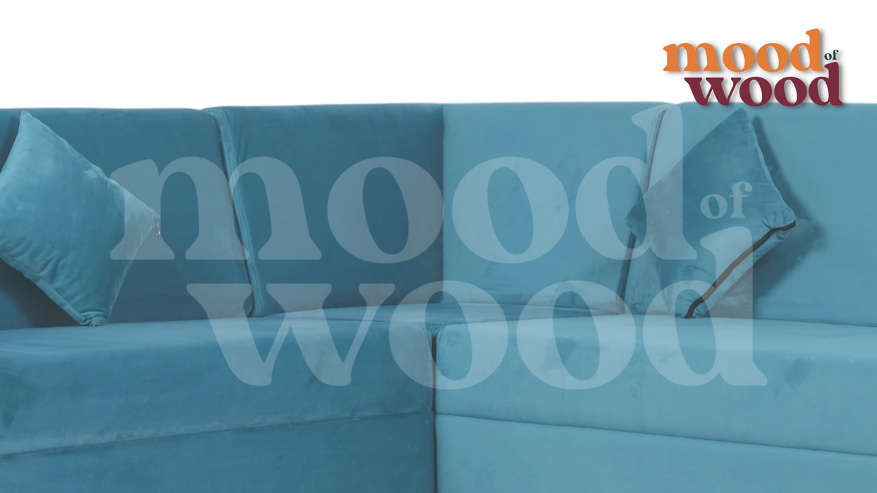 Bibiana Sectional Fabric Corner Sofa Set Sky Blue By Mood Of Wood