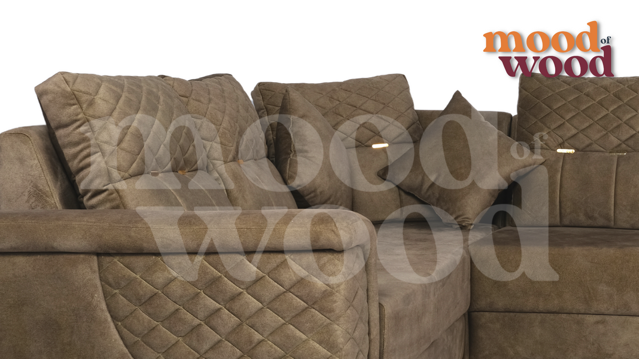 Carl 6 Seater Corner Sofa - Dark Camel Colour By Mood Of Wood