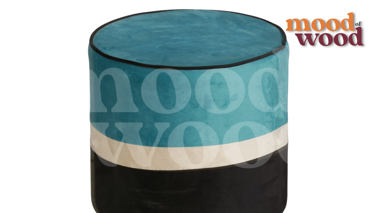 Multicolour Suede Pouffe By Mood Of Wood