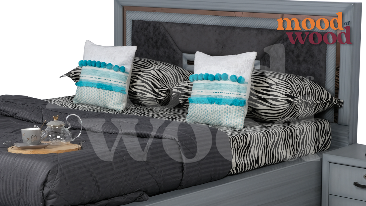 Osen King Size Bed Gray Colour By Mood Of Wood