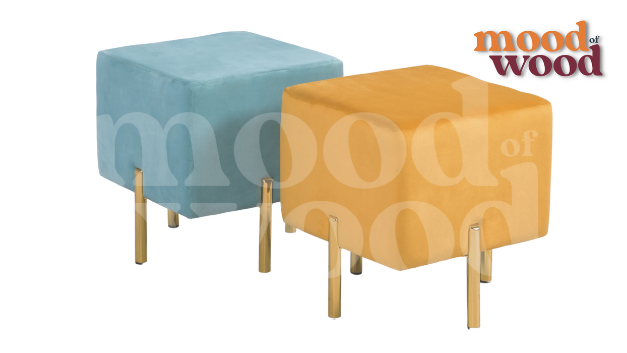 BRICKS Stool Yellow Colour Pouffe By Mood Of Wood