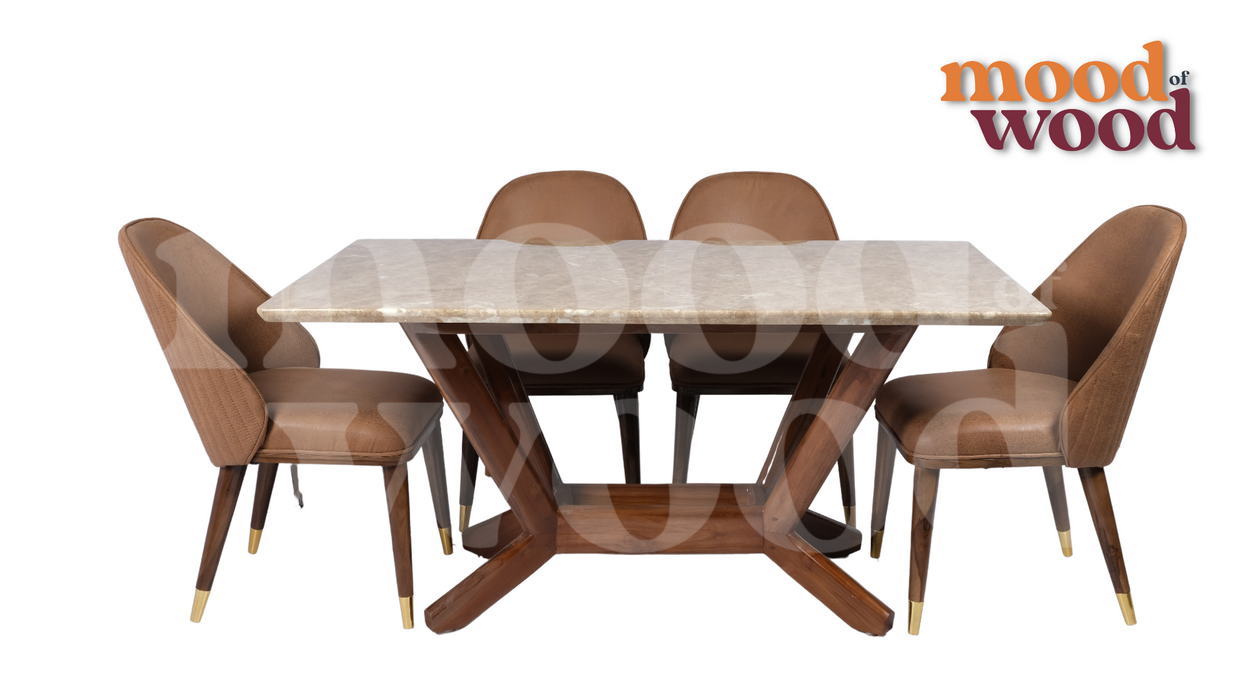 Cream Luxury Turkish Style 6 Seater Dining Table And Chair Set By Mood Of Wood spp 4.4