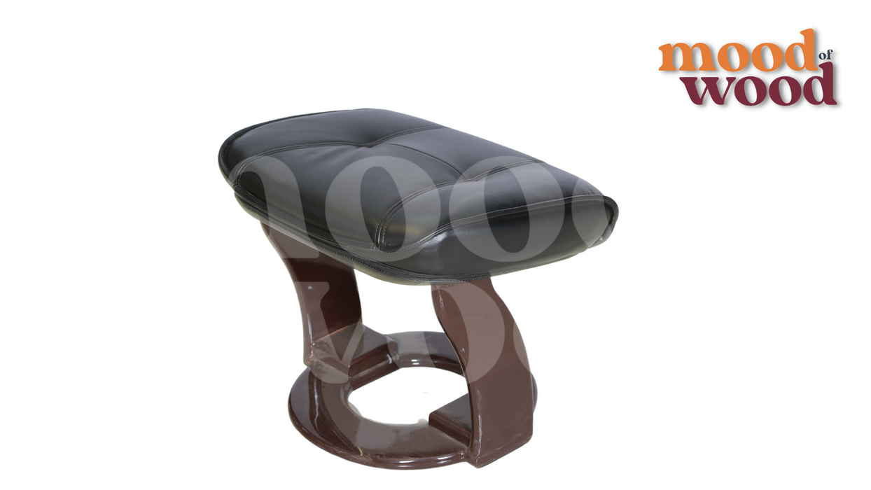 Silas Lounge Chair With Footrest in Black Colour By Mood Of Wood