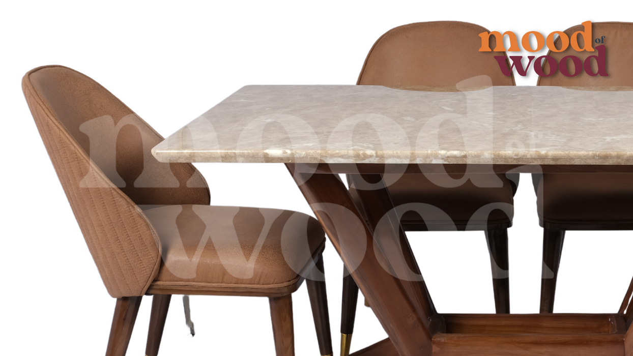 Cream Luxury Turkish Style 6 Seater Dining Table And Chair Set By Mood Of Wood spp 4.4