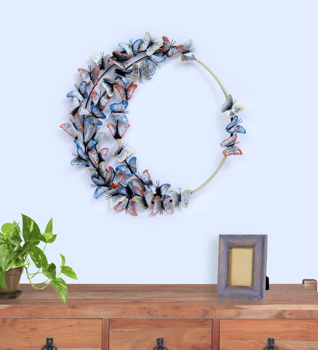 Bring contemporary abstraction to your home with this circle butterflies metal wall art. This metal artwork makes it the focal point of any room or office.